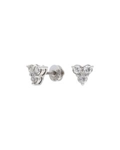 Pre-Owned 14ct White Gold 0.50ct Diamond Trilogy Stud Earrings