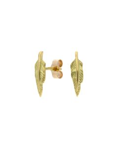 Pre-Owned 18ct Yellow Gold Feather Stud Earrings