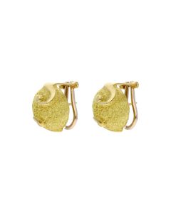 Pre-Owned 18ct Yellow Gold Textured Domed Stud Earrings