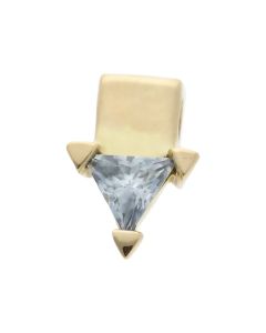 Pre-Owned 9ct Yellow Gold Cubic Zirconia Triangle Pendant