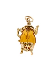 Pre-Owned 9ct Yellow Gold Citrine Teapot Charm