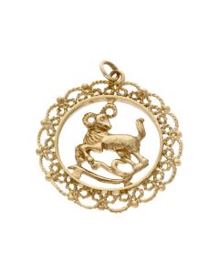 Pre-Owned 9ct Yellow Gold Aries Ram Horoscope Pendant