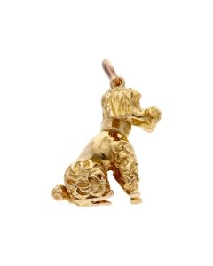 Pre-Owned 9ct Yellow Gold Solid Poodle Dog Charm
