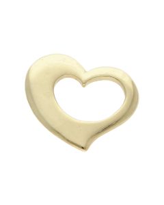 Pre-Owned 14ct Yellow Gold Flat Floating Heart Pendant