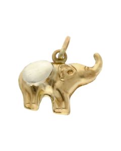 Pre-Owned 9ct Yellow & White Gold Hollow Elephant Charm