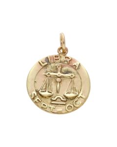 Pre-Owned 9ct Yellow Gold Libra Horoscope Pendant