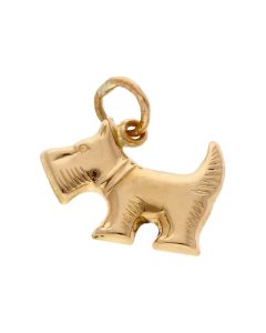 Pre-Owned 18ct Gold Hollow Scottie Dog Terrier Charm