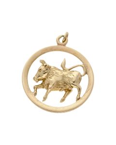Pre-Owned 9ct Yellow Gold Taurus Bull Horoscope Pendant