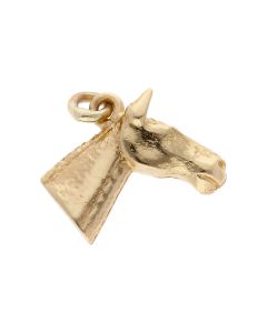 Pre-Owned 9ct Yellow Gold Hollow Horses Head Charm Pendant
