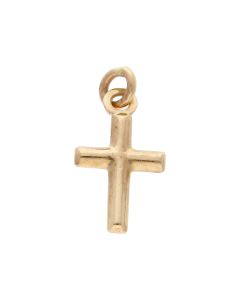 Pre-Owned 9ct Yellow Gold Small Hollow Cross Charm Pendant