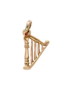 Pre-Owned 9ct Gold Hollow Harp Charm