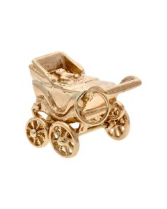 Pre-Owned 9ct Yellow Gold Pushchair Pram Charm