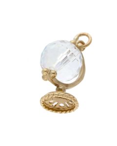 Pre-Owned 9ct Yellow Gold Crystal Globe Charm