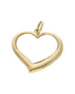 Pre-Owned 9ct Yellow Gold Lightweight Hollow Heart Pendant