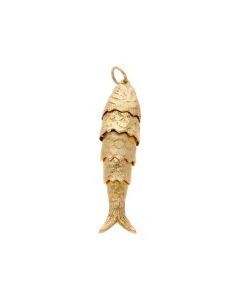 Pre-Owned 9ct Yellow Gold Moving Fish Charm Pendant