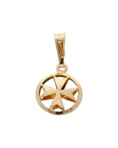 Pre-Owned 9ct Yellow Gold Lightweight Maltese Cross Pendant