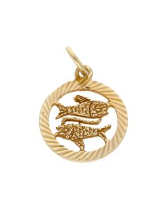 Pre-Owned 9ct Yellow Gold Pisces Horoscope Pendant