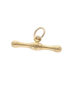 Pre-Owned 9ct Yellow Gold Hollow T-Bar Charm Pendant