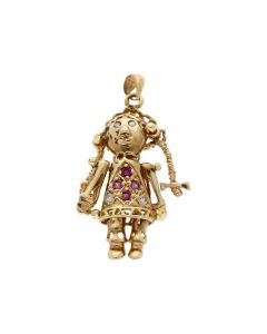 Pre-Owned 9ct Yellow Gold Gemstone Set Doll Pendant