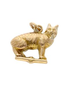 Pre-Owned 9ct Yellow Gold Hollow Cat Charm