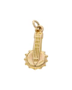 Pre-Owned 9ct Yellow Gold Hollow Banjo Instrument Charm