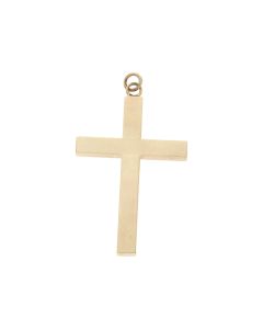 Pre-Owned 9ct Yellow Gold Hollow Plain Cross Pendant