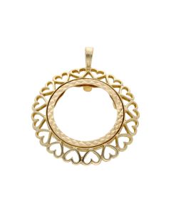 Pre-Owned 9ct Yellow Gold Half Sovereign Coin Pendant Mount