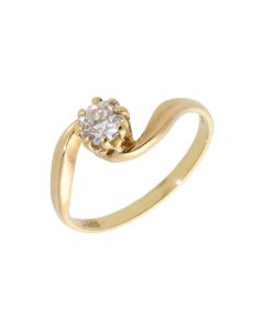 Pre-Owned 18ct Gold 0.39 Carat Diamond Solitaire Twist Ring