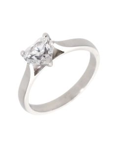 Pre-Owned 18ct Gold 1.02 Carat Heart Diamond Solitaire Ring