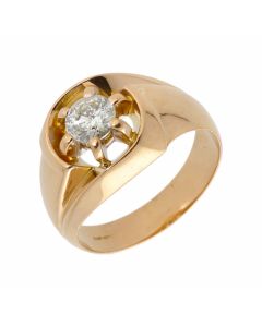 Pre-Owned 18ct Gold 1.00 Carat Diamond Solitaire Signet Ring