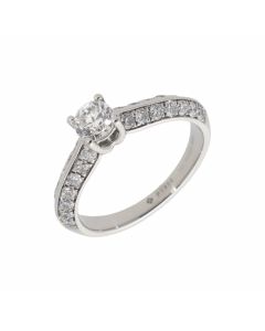 Pre-Owned Platinum 1.01ct Diamond Solitaire & Shoulders Ring