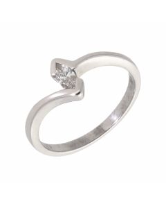Pre-Owned 9ct White Gold 0.15 Carat Marquise Diamond Ring