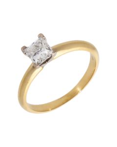 Pre-Owned 18ct Gold 0.71ct Princess Cut Diamond Solitaire Ring
