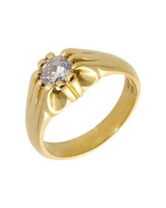 Pre-Owned 18ct Gold 0.77 Carat Diamond Solitaire Signet Ring