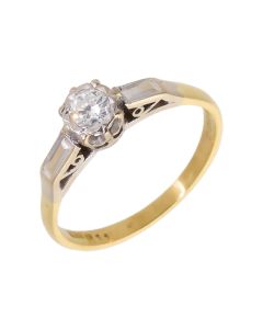 Pre-Owned Vintage 18ct Gold 0.16 Carat Diamond Solitaire Ring