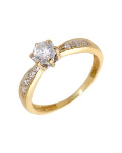 Pre-Owned 18ct Gold 0.51ct Diamond Solitaire & Shoulders Ring