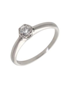 Pre-Owned 9ct White Gold 0.17 Carat Diamond Solitaire Ring