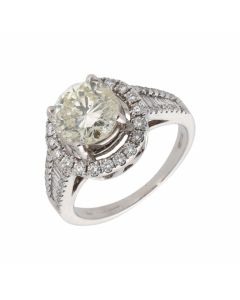 Pre-Owned 18ct White Gold 2.52 Carat Diamond Halo Ring