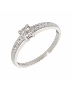 Pre-Owned 9ct White Gold 0.33 Carat Mixed Cut Diamond Dress Ring