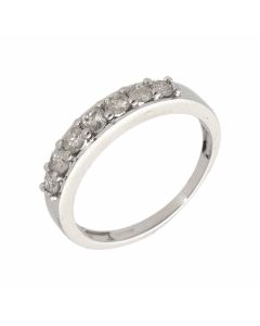 Pre-Owned 18ct White Gold 0.50 Carat Diamond Half Eternity Ring