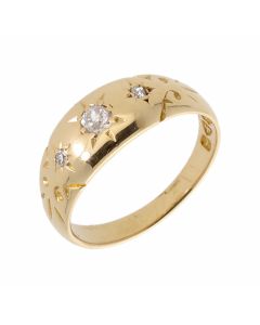 Pre-Owned Antique 1906 18ct Gold Diamond Trilogy Signet Ring