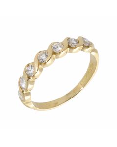 Pre-Owned 18ct Gold 0.50 Carat Diamond Half Eternity Wave Ring