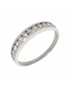 Pre-Owned 9ct White Gold 0.50 Carat Diamond Half Eternity Ring