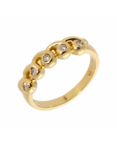 Pre-Owned 18ct Yellow Gold 0.15 Carat Diamond Wave Band Ring