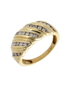 Pre-Owned 9ct Gold 0.50ct Diamond Multi Row Domed Dress Ring