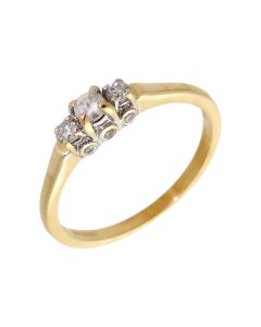 Pre-Owned 9ct Yellow Gold 0.25 Carat Diamond Trilogy Ring