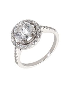 Pre-Owned 18ct White Gold 2.74 Carat Diamond Halo Ring