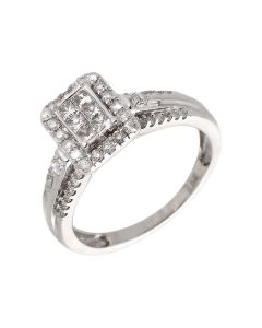 Pre-Owned 9ct White Gold 0.53 Carat Diamond Cluster Ring