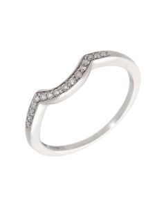 Pre-Owned 18ct White Gold Diamond Wave Shaped Dress Ring