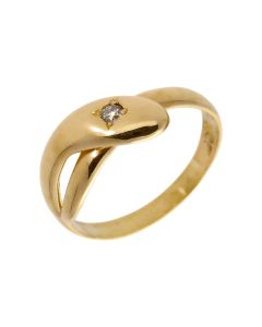 Pre-Owned 18ct Yellow Gold Diamond Set Snake Dress Ring